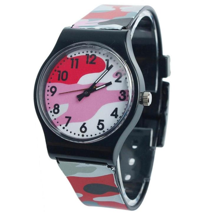 Fako - Kinderhorloge - Camouflage Army - Rood, Sieraden, Tassen en Uiterlijk, Horloges | Kinderen, Verzenden