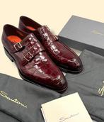Santoni UK7,5 Alligator Doublemonk Goodyear - Loafers -, Nieuw