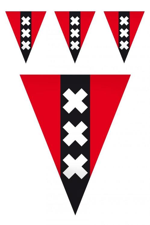 Vlaggetjes Amsterdam Rood Zwart Slinger Wapen XXX Vlaggenlij, Hobby en Vrije tijd, Feestartikelen, Carnaval, Feestartikel, Nieuw
