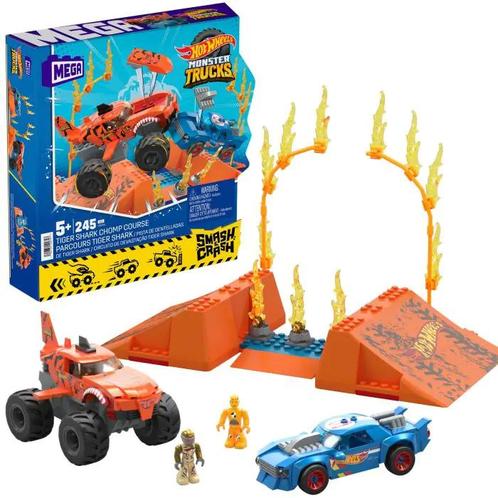Mega Hot Wheels Monster Trucks Tiger Shark Chomp Course, Kinderen en Baby's, Speelgoed | Duplo en Lego, Nieuw, Verzenden