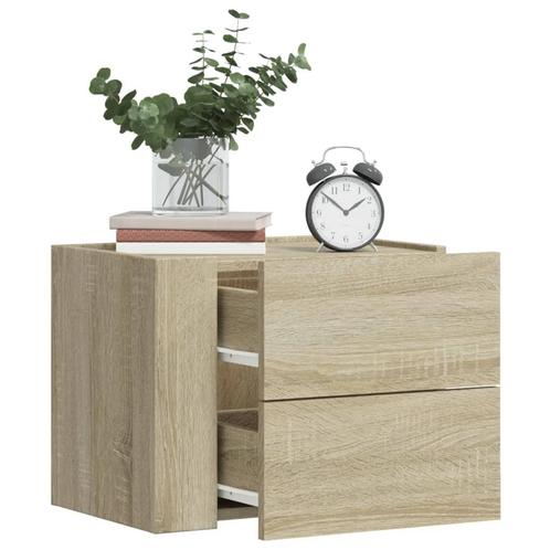 vidaXL Nachtkastje wandgemonteerd 45x30x35 cm sonoma, Huis en Inrichting, Slaapkamer | Nachtkastjes, Nieuw, Hout, Verzenden