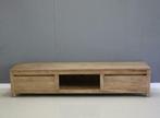 Laag teak tv meubel 37cm hoog en 240cm breed - Indoteak, Huis en Inrichting, Kasten | Televisiemeubels, Teakhout, Nieuw, Ophalen of Verzenden