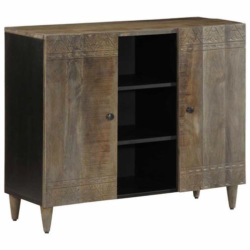 vidaXL Dressoir 90x33x75 cm massief mangohout, Huis en Inrichting, Kasten | Dressoirs, Nieuw, Grenenhout, Verzenden