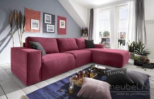 Loungebank Marle - hoekbanken - Rood, Huis en Inrichting, Banken | Sofa's en Chaises Longues, Nieuw, Stof