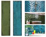 Blauwe en groene badkamertegels 7,5x30 badkamer tegels kopen, Verzenden, Nieuw, Minder dan 20 cm, 20 tot 40 cm