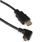 Micro HDMI - HDMI kabel - 90° haaks naar links -, Audio, Tv en Foto, Nieuw, Ophalen of Verzenden