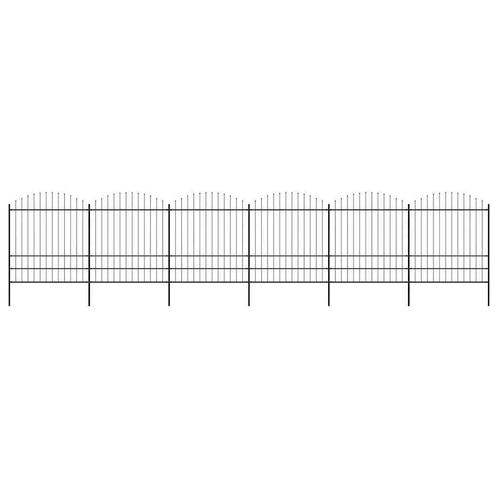 vidaXL Tuinhek met speren bovenkant (1,75-2)x10,2 m staal, Tuin en Terras, Schuttingen, Nieuw, IJzer, 2 meter of meer, Verzenden