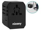 Niceey universele wereldstekker 2000W met 4x USB-A en 1x, Verzenden, Nieuw