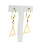18 Krt. gouden oorstekers; driehoek (oorbellen) (oorbellen), Sieraden, Tassen en Uiterlijk, Oorbellen, Ophalen of Verzenden, Gebruikt