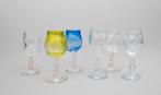 Willem Heesen (1958) 6 wijnglazen diverse kleuren, Antiek en Kunst