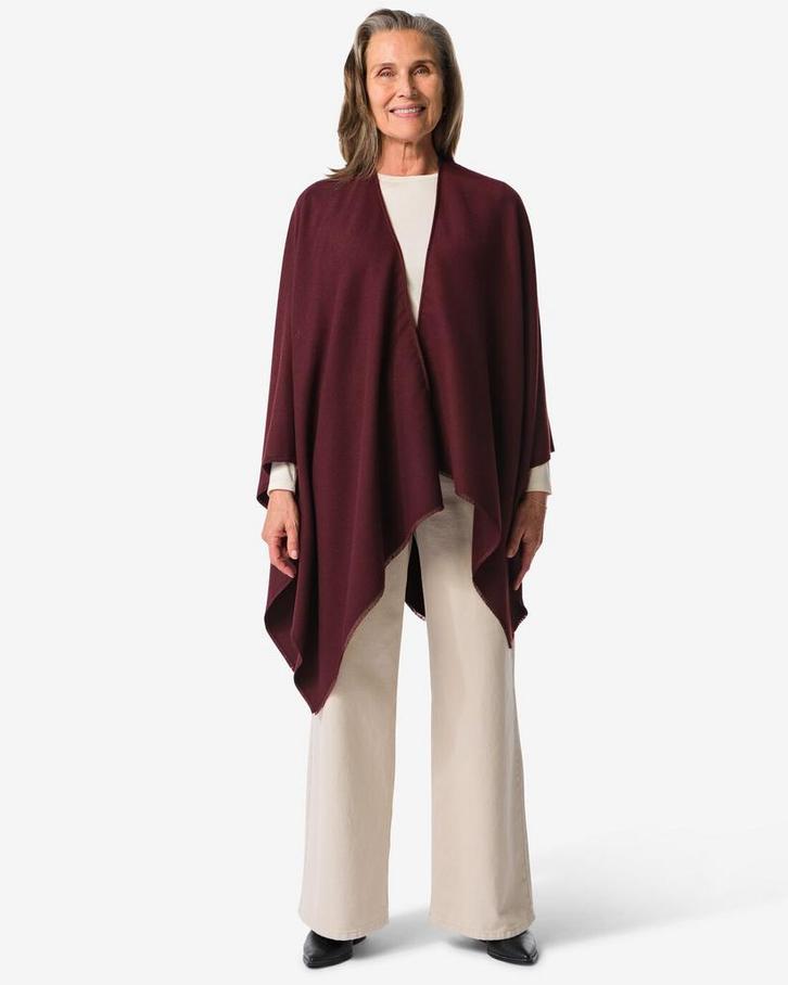 HEMA Damesponcho donkerrood 2e halve prijs, Kleding | Dames, Overige Dameskleding, Nieuw, Verzenden