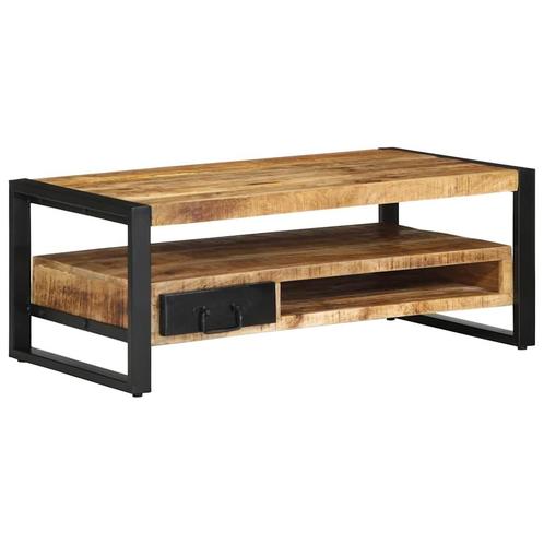 vidaXL Salontafel 90x50x36 cm massief ruw mangohout, Huis en Inrichting, Tafels | Salontafels, 50 tot 100 cm, Nieuw, Overige houtsoorten