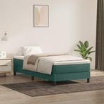 vidaXL Boxspring met matras fluweel donkergroen 80x220 cm, Verzenden, Nieuw, Groen, Stof