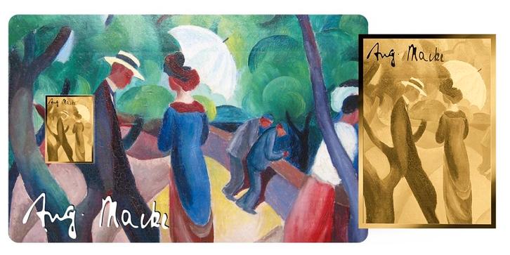 Promenade - August Macke | 24 karaat Gouden Munt Coincard, Postzegels en Munten, Edelmetalen en Baren, Verzenden