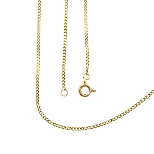 Gouden gourmet schakel ketting | 54 cm (schakelketting), Sieraden, Tassen en Uiterlijk, Kettingen, Overige kleuren, Gebruikt, Goud