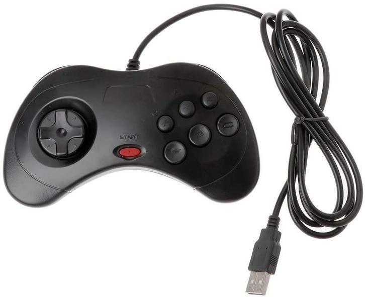 Sega Saturn style controller zwart USB, Spelcomputers en Games, Games | Pc, Verzenden