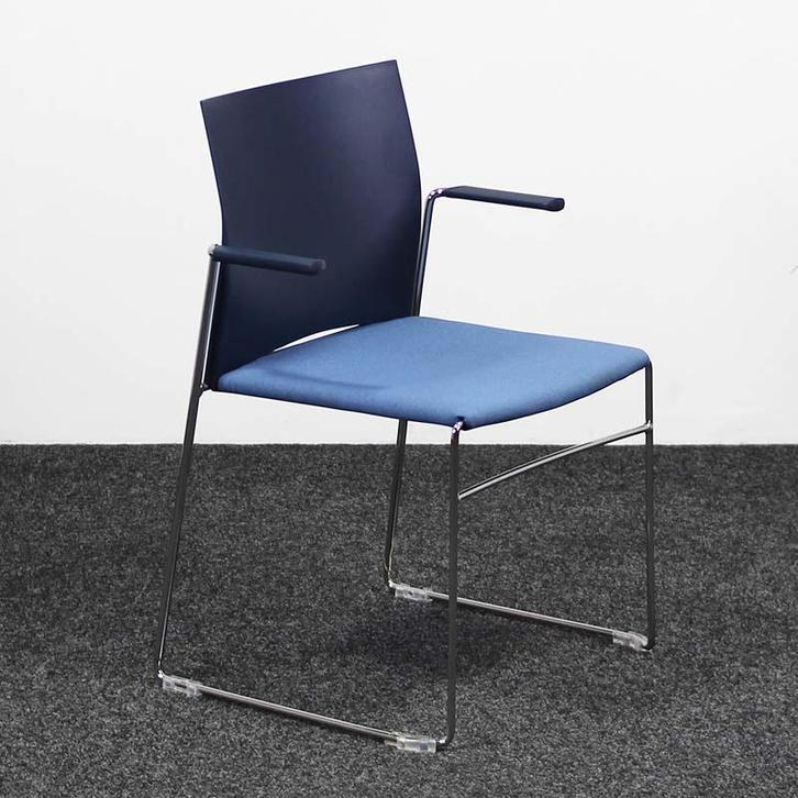 FP Collection A450 Kantinestoel Kunststof - Blauw, Huis en Inrichting, Stoelen, Gebruikt, Ophalen of Verzenden