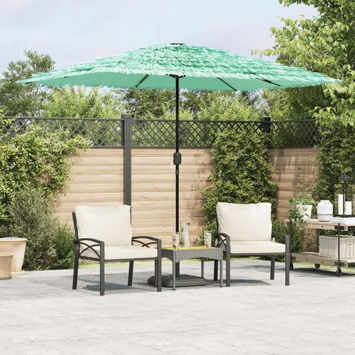 vidaXL Parasol met stalen paal 300x200x250 cm groen, Tuin en Terras, Parasols, Nieuw, 3 tot 4 meter, Verzenden