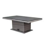 Miami–Florida lounge-diningtafel 140x85xH47-71 cm in hoogte, Tuin en Terras, Tuintafels, Ophalen of Verzenden, Nieuw, Wicker