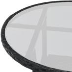 Balkonset polyrotan - Bayamo - 3 delig -Zwart, Tuin en Terras, Tuinsets en Loungesets, Verzenden, Nieuw