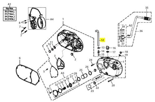 Royal Enfield BREATHER PIPE - 1010144A Continental GT 535, Motoren, Onderdelen | Merk-onafhankelijk, Nieuw, Verzenden