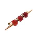 Vintage gouden broche met carneool (antiek, Gouden Broches), Sieraden, Tassen en Uiterlijk, Broches, Gebruikt, Overige kleuren