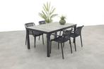 Stripe/Hartman Comino stapelbare tuinset (5-delig) - 163x105, Tuin en Terras, Tuinsets en Loungesets, Verzenden, Nieuw, Kunststof