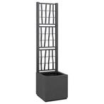 vidaXL Tuin Bloempot Antraciet 36 x 36 x 140 cm, Kunststof, Verzenden, Minder dan 60 cm, Nieuw