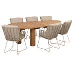 Corsica Fabrice pebble dining tuinset 7 delig 240x130xH75, Ophalen of Verzenden, Nieuw