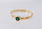 Grote 18k Gouden Solitair Ring met Smaragd Damesring M19, Nieuw, Goud, Goud, Met edelsteen