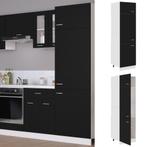 vidaXL Koelkastkast Lyon 60x57x207 cm bewerkt hout zwart, Huis en Inrichting, Keuken | Keukenelementen, Verzenden, Nieuw, Zwart