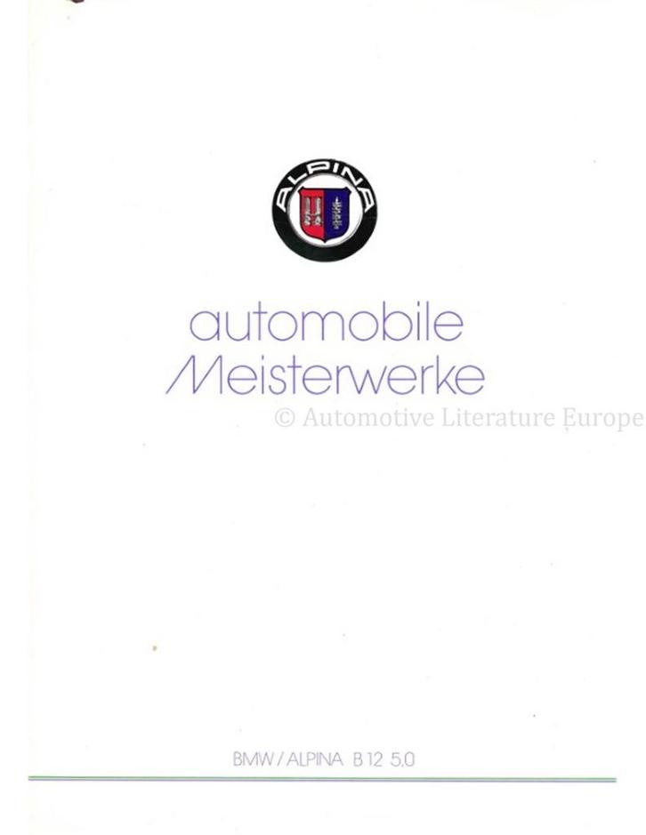 1989 BMW ALPINA B12 5.0 BROCHURE DUITS, Boeken, Auto's | Folders en Tijdschriften
