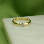 8 Krt. Solitair ring met diamant | 0,02 ct. (gouden ring), Sieraden, Tassen en Uiterlijk, Antieke sieraden, Ophalen of Verzenden