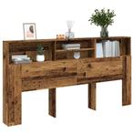 vidaXL Hoofdbordkast 200x19x103,5 cm bewerkt hout oud, Verzenden, Nieuw, Bruin, Hout