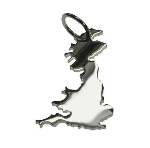 Zilveren Landkaart Engeland ketting hanger, Sieraden, Tassen en Uiterlijk, Kettinghangers, Verzenden