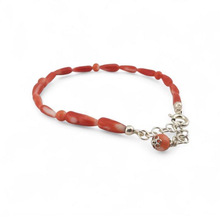 Koraal - Zilver - Armband - ambachtelijke bewerking, Verzamelen, Mineralen en Fossielen
