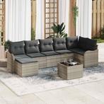 vidaXL Tuin Sofa Set met kussen 8 pcs Lichtgrijs Poly riet, Verzenden, Nieuw, Rotan
