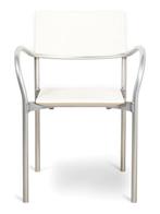 Segis Breeze kantinestoel, 4-poots, wit-aluminium, Ophalen of Verzenden, Gebruikt, Wit