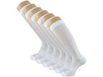 6 paar Compressie Kniekousen - SQOTTON® - Wit