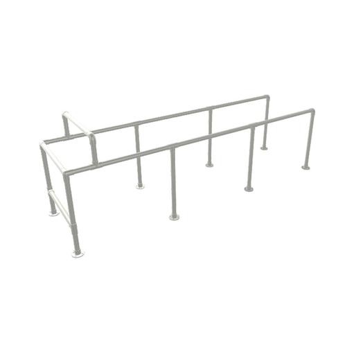 Steigerbuis Winkelwagenstalling | RVS (316) 42.4 mm | Voet |, Doe-het-zelf en Verbouw, Ladders en Trappen, Ophalen of Verzenden