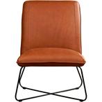 Leren fauteuil Less - Rancho Cognac (cognac), Industrieel, Modern, Scandinavisch, Nieuw, Ophalen of Verzenden, 50 tot 75 cm