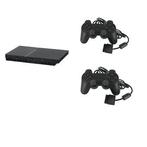 Playstation 2 Console Slim Zwart + 2 Nieuwe Controllers (..., Spelcomputers en Games, Spelcomputers | Sony PlayStation 2, Ophalen of Verzenden