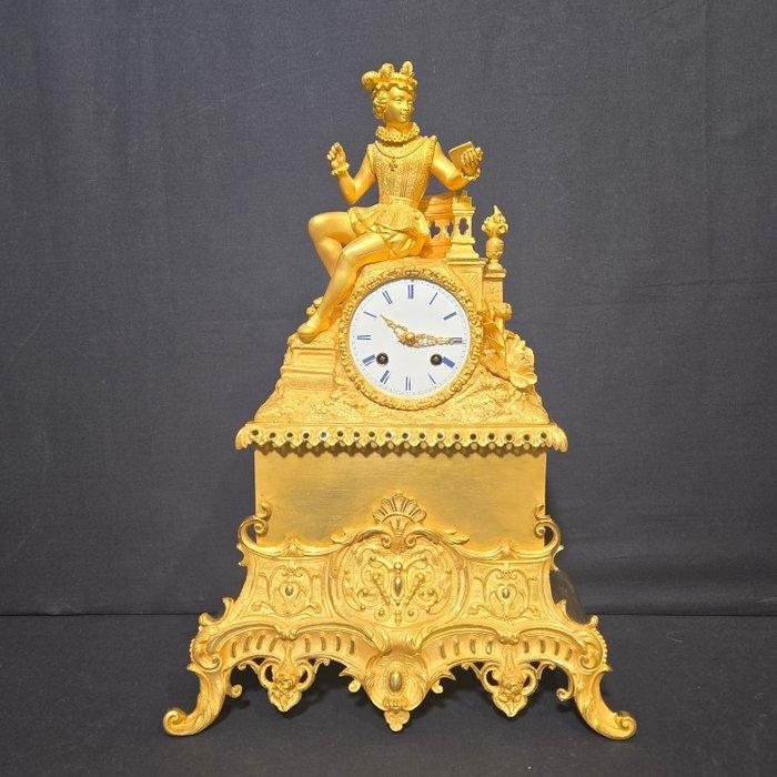 Figurale pendule Empire - Verguld brons - 1800-1850 -, Antiek en Kunst, Antiek | Klokken