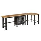 Werkbank hoekopstelling - Hoek werkbank 310 cm lang zwart, Doe-het-zelf en Verbouw, Werkbanken, Ophalen of Verzenden, Nieuw