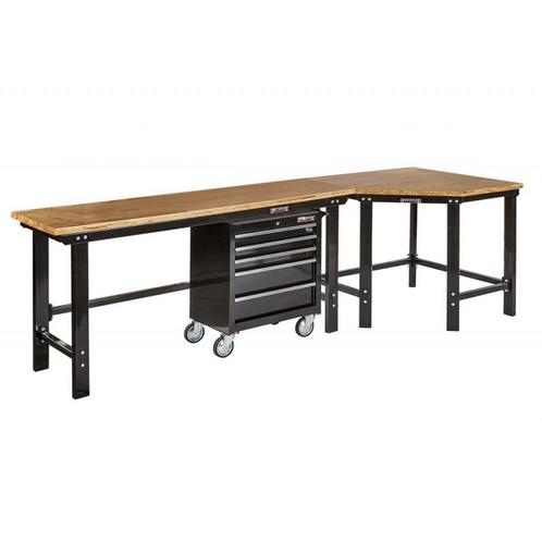 Werkbank hoekopstelling - Hoek werkbank 310 cm lang zwart, Doe-het-zelf en Verbouw, Werkbanken, Ophalen of Verzenden