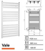 Handdoekradiator Vale 1120 x 660 mm Black graphite, Ophalen of Verzenden, Nieuw, Overige typen