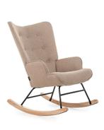 Aemely® Schommelstoel Mama - Beige Stof, Blank Hout, Ophalen of Verzenden, Nieuw, Stoel(en)