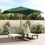 vidaXL Parasol met houten paal 300x300x273 cm groen, Verzenden, Nieuw, 3 tot 4 meter