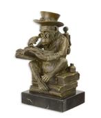 EEN BRONZEN STEAMPUNK SCULPTUUR VAN DE DARWIN AAP, Antiek en Kunst, Verzenden