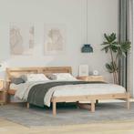 vidaXL Bedframe met hoofdeinde Bruin 160 x 200 cm Massief, Huis en Inrichting, Slaapkamer | Bedden, Verzenden, Nieuw, Bruin, Hout